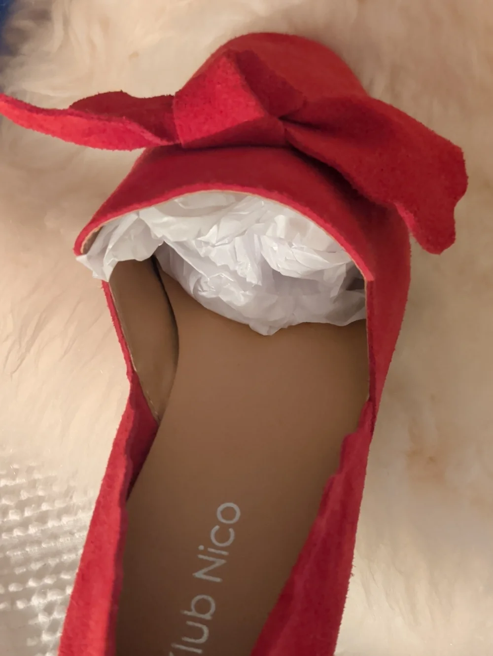 Klub Nico Women’s Red Suede Floral Bow Loafers